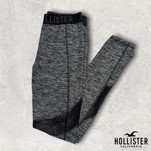 Hollister Heather Grey Leggings with Black Mesh Detail